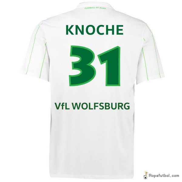 Camiseta VfL Wolfsburgo Replica Segunda Ropa Knoche 2016/17 Blanco